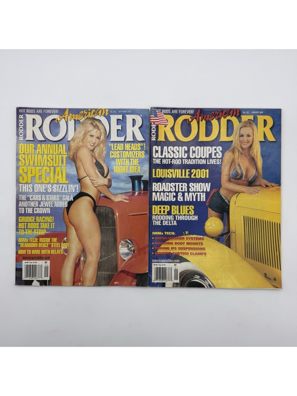 Vintage Lot of 2 2002 American Rodder Car Magazines January & September